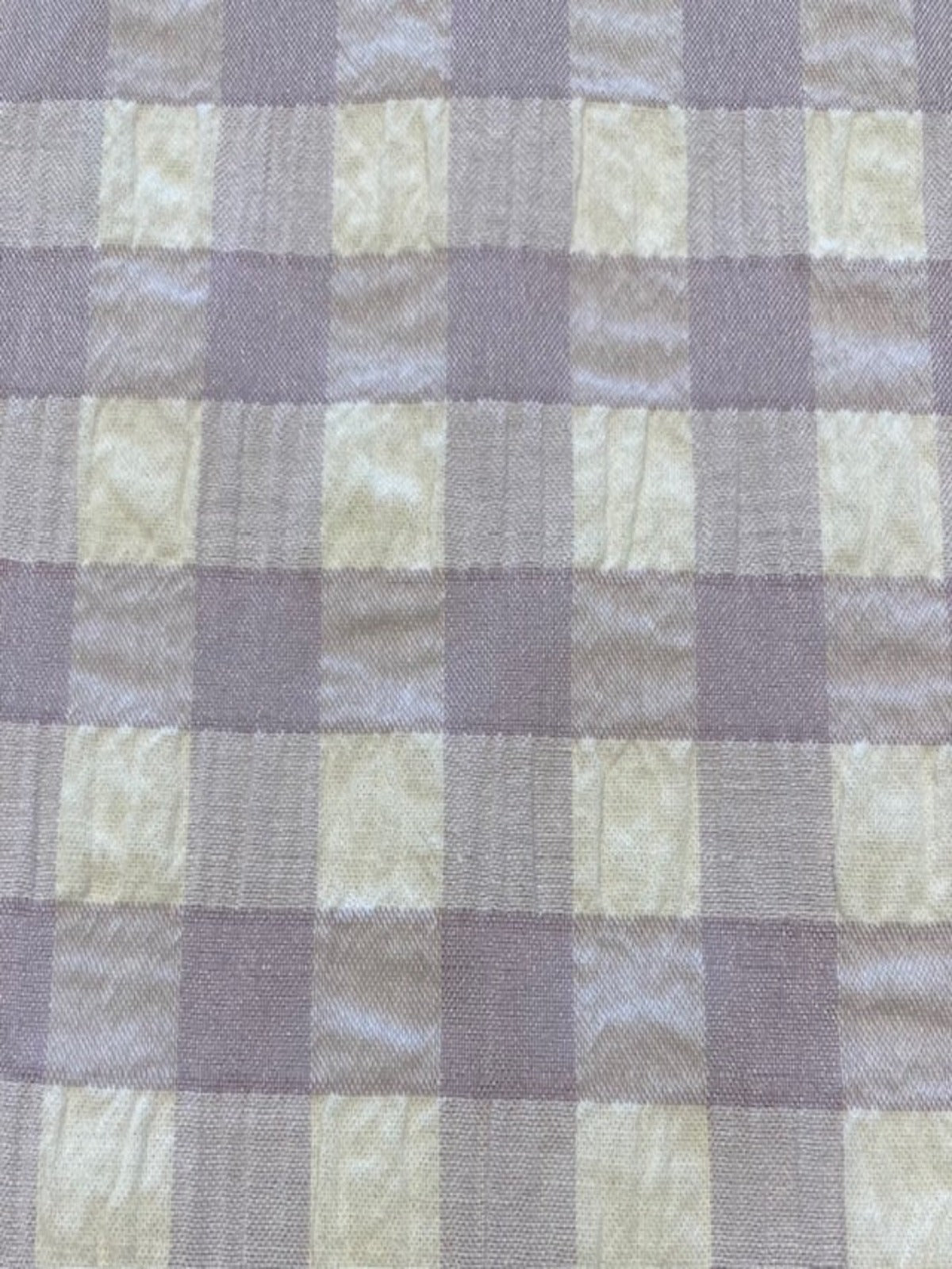 Mauve Seersucker 12mm Gingham Check