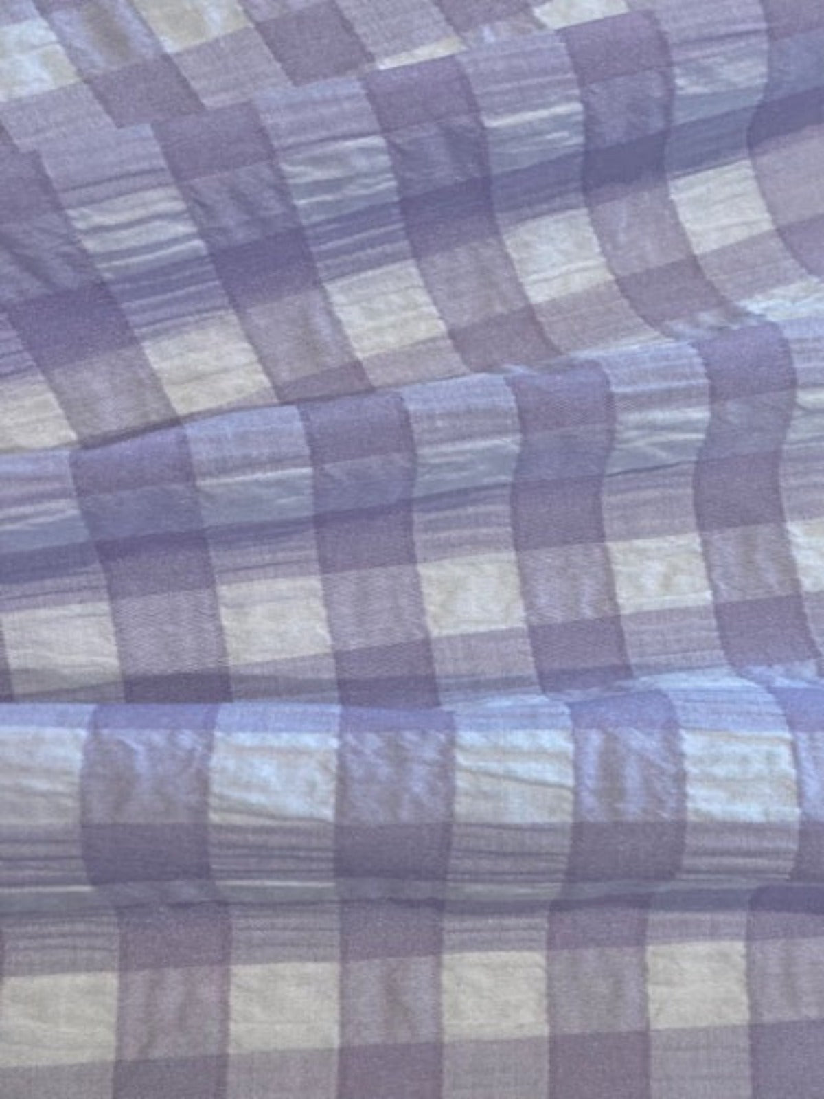 Mauve Seersucker 12mm Gingham Check