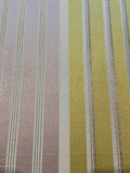 Pale Lilac &amp; Lime Stripe with Lurex Detail. Stripes Run Along the Fabric