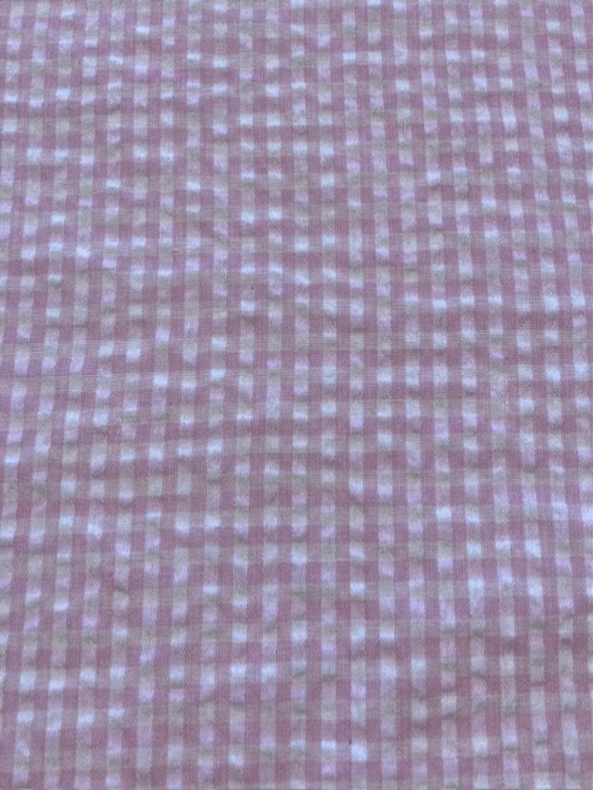 Pink Seersucker 4mm Gingham Check