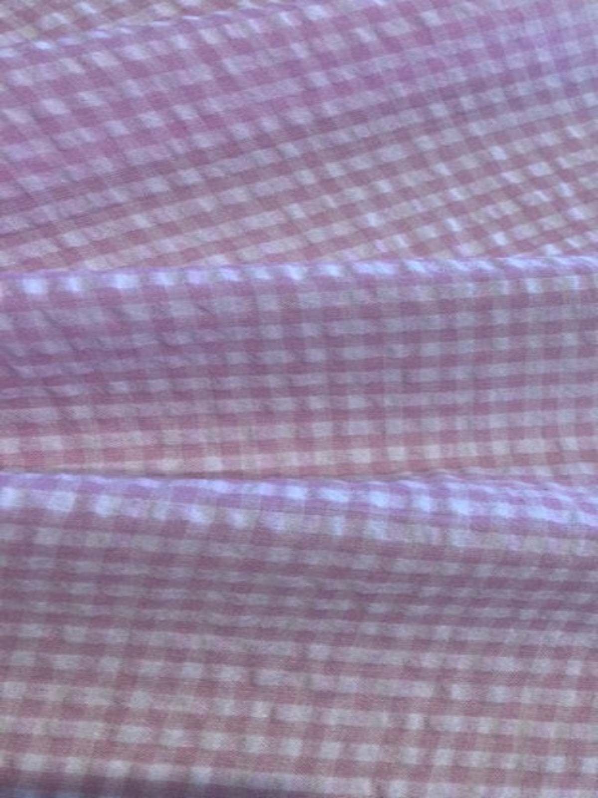 Pink Seersucker 4mm Gingham Check
