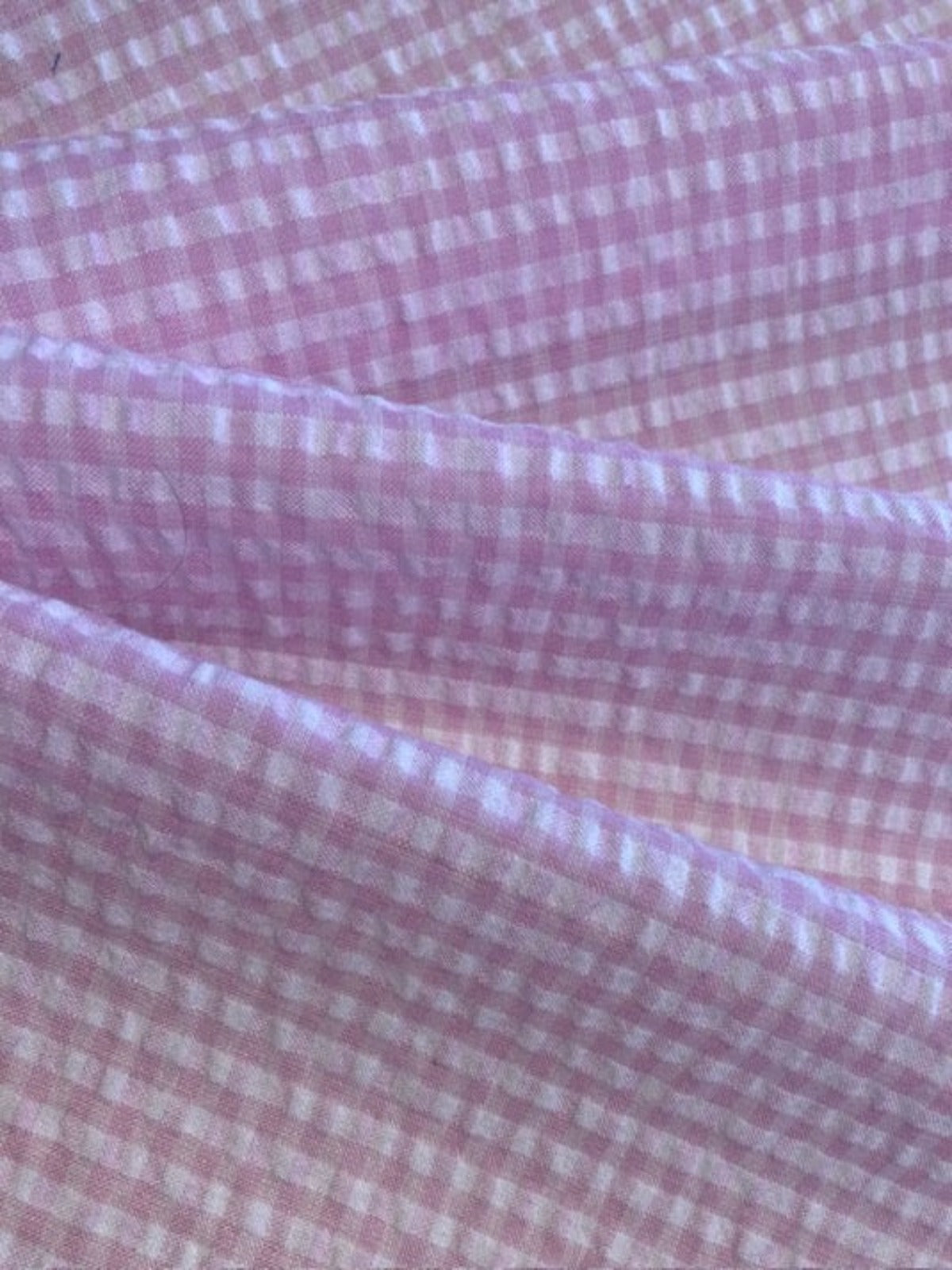 Pink Seersucker 4mm Gingham Check
