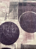 Dark Mauve Circle & Block Overlapping Abstracts on Velvet " Harlequin - Segments"