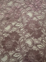 Deep Mauve Corded Lace with Scalloped Edge