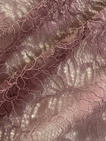 Deep Mauve Corded Lace with Scalloped Edge