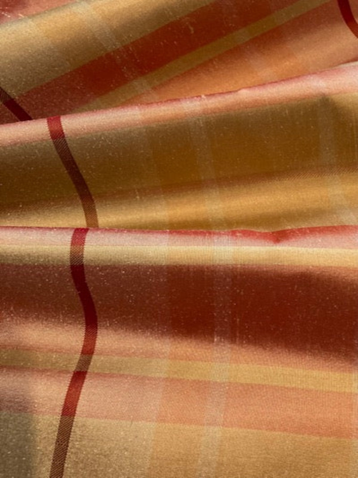 Gold/Orange Check on Silk Dupion