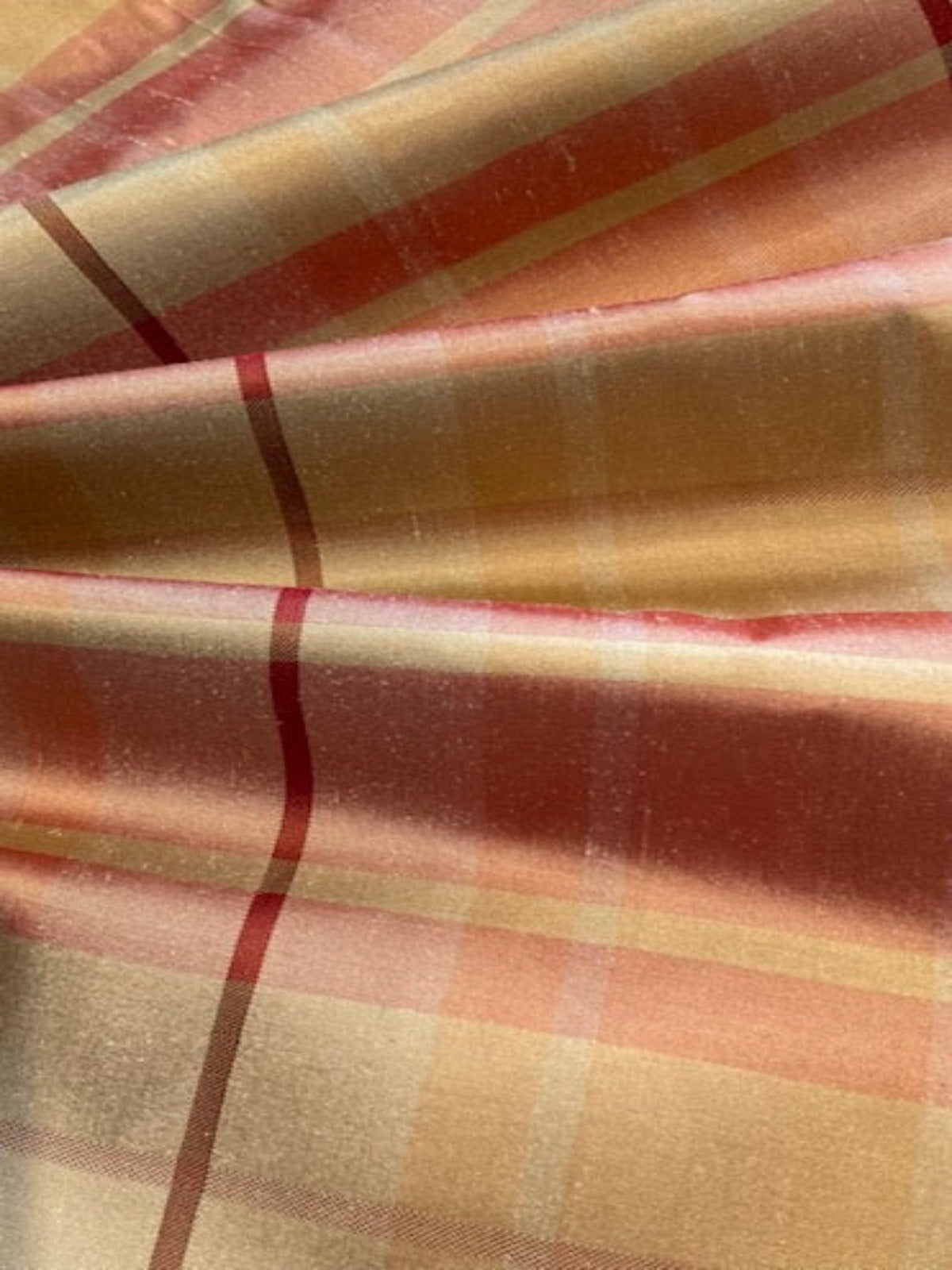 Gold/Orange Check on Silk Dupion