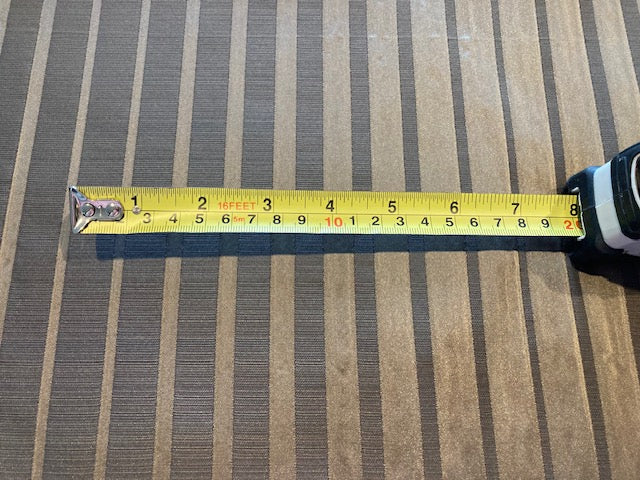 Deep Mink Irregular Stripe by " Salko".  Stripes Run along the Fabric, Crisp Handle.