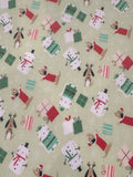 Christmas Cats & Dogs on Mint Poly/Cotton