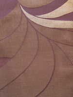Mulberry /Brown Abstract Swirl Damask with Fire Retardant Finish