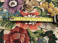 Multi Allover Rich Coloured Flower on Linen/Cotton." Sanderson - Cover Point"