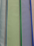 Multi Silk Stripe on Taffeta. Stripes run along the Fabric.