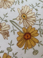 Mustard Floral on White Cotton Lawn