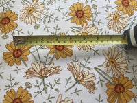 Mustard Floral on White Cotton Lawn