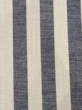 Black Navy/White 4cm Colour Woven Stripe - Running along the Fabric