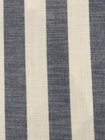 Black Navy/White 4cm Colour Woven Stripe - Running along the Fabric