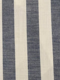 Black Navy/White 4cm Colour Woven Stripe - Running along the Fabric