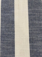 Black Navy/White 4cm Colour Woven Stripe - Running along the Fabric