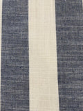 Black Navy/White 4cm Colour Woven Stripe - Running along the Fabric