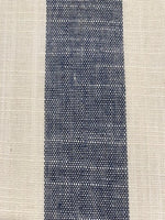 Black Navy/White 4cm Colour Woven Stripe - Running along the Fabric