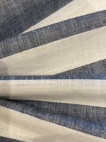 Black Navy/White 4cm Colour Woven Stripe - Running along the Fabric