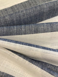 Black Navy/White 4cm Colour Woven Stripe - Running along the Fabric