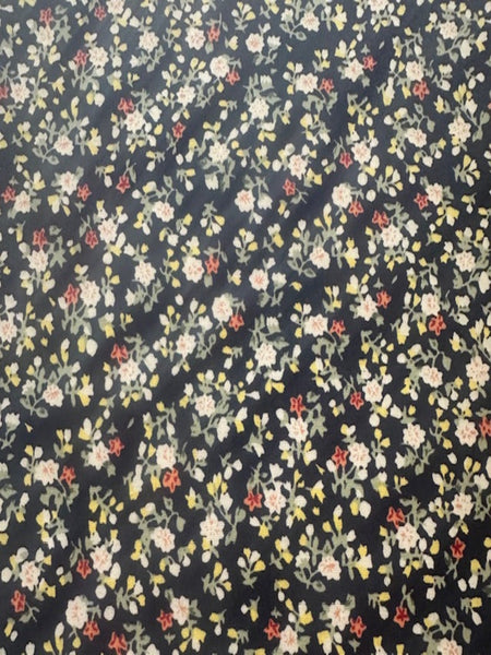 Ditsy Floral on Navy Cotton Poplin
