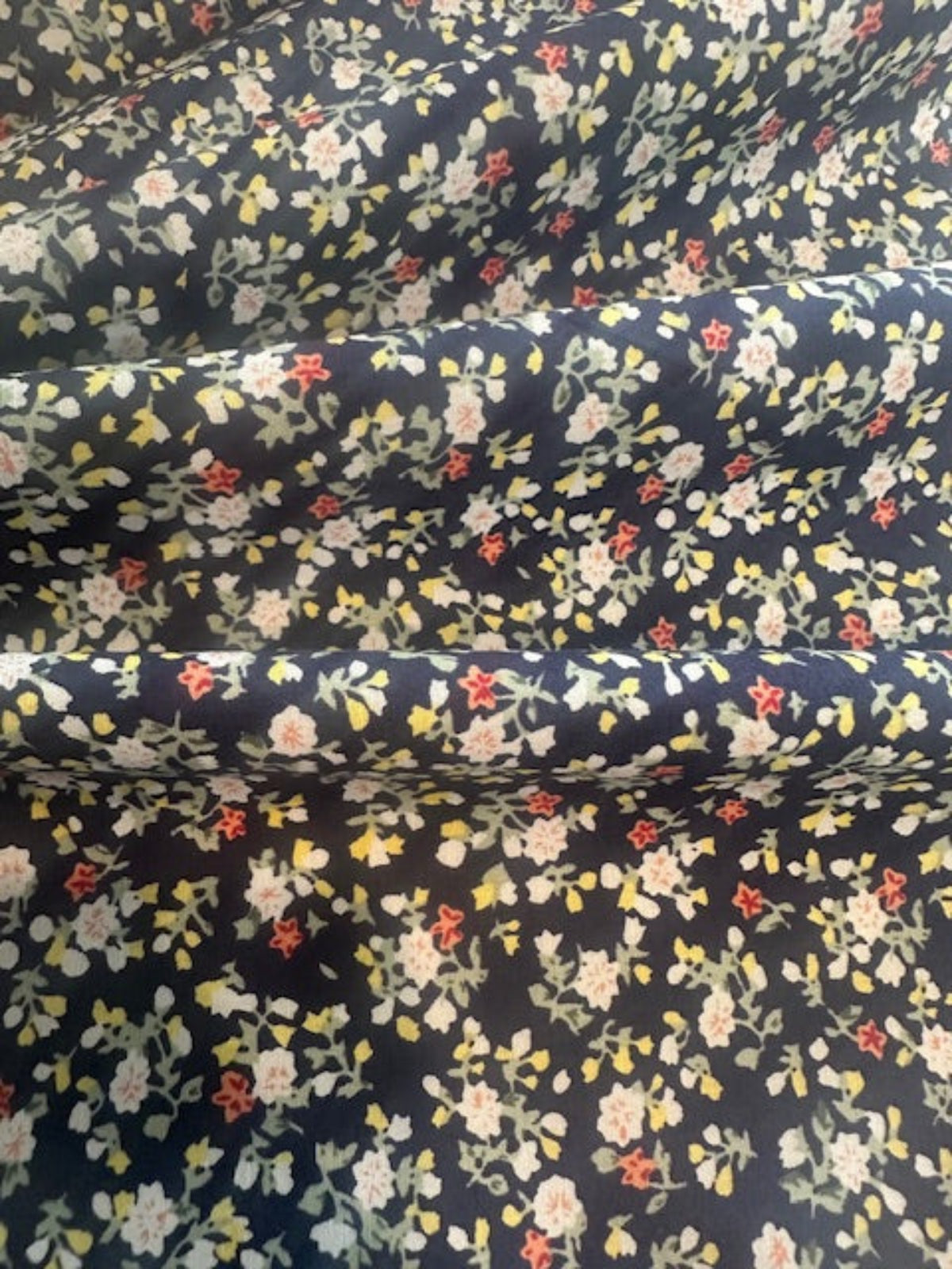 Ditsy Floral on Navy Cotton Poplin