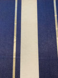 Navy/Ivory Stripe with Gold Lurex Stripe. Stripes run along the Fabric