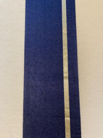 Navy/Ivory Stripe with Gold Lurex Stripe. Stripes run along the Fabric