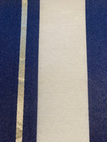 Navy/Ivory Stripe with Gold Lurex Stripe. Stripes run along the Fabric