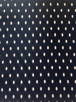 White Dot on Navy Poly/Cotton