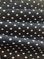 White Dot on Navy Poly/Cotton