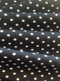 White Dot on Navy Poly/Cotton