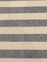 Navy/Cream 2.5cm Colour Woven Stripe - Running across the Fabric