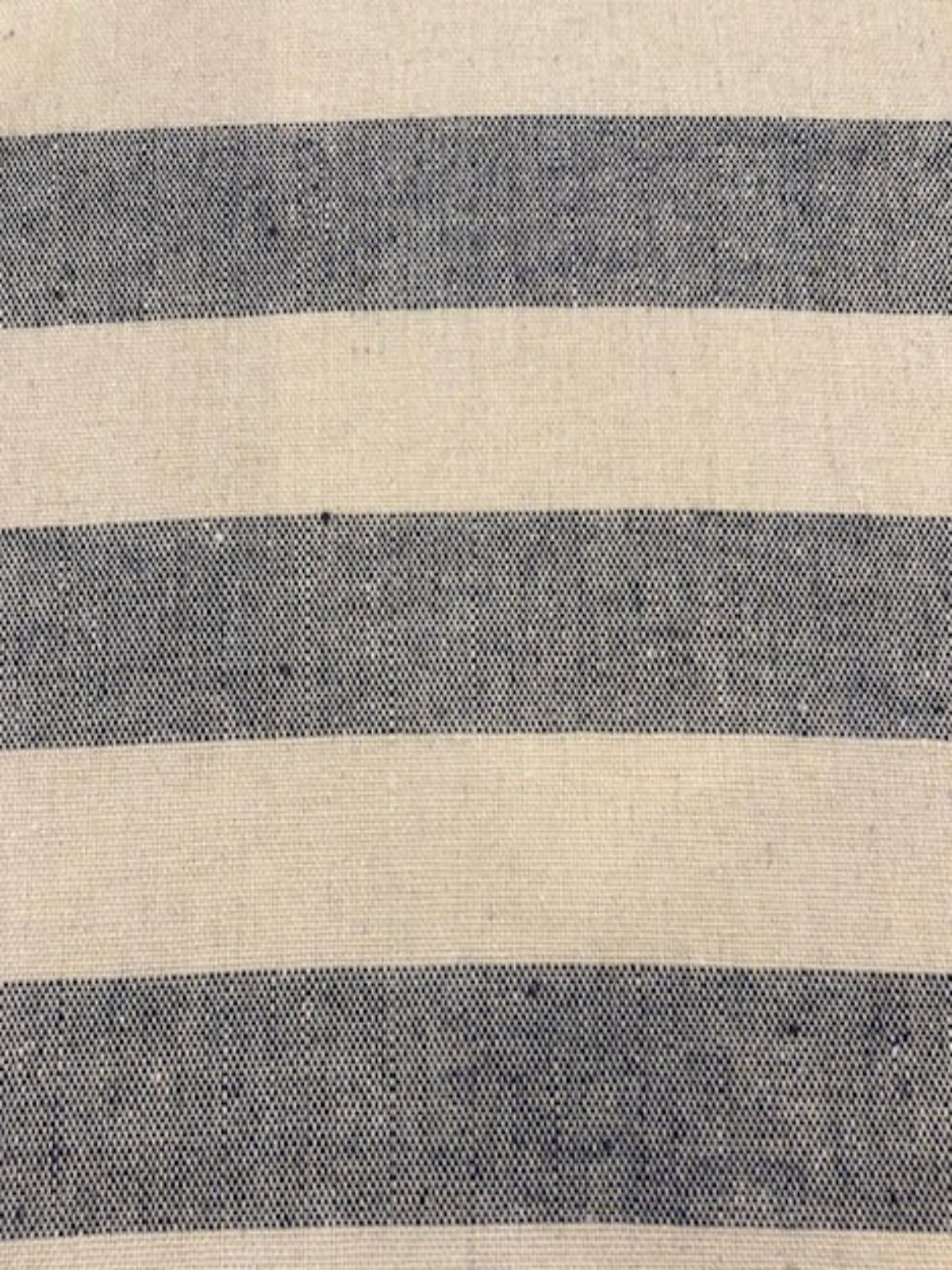 Navy/Cream 2.5cm Colour Woven Stripe - Running across the Fabric