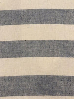 Navy/Cream 2.5cm Colour Woven Stripe - Running across the Fabric