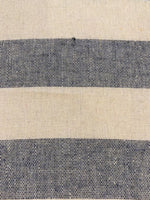 Navy/Cream 2.5cm Colour Woven Stripe - Running across the Fabric