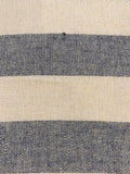 Navy/Cream 2.5cm Colour Woven Stripe - Running across the Fabric