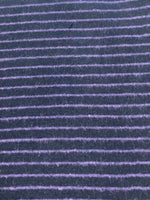 Dark Lilac/Black Stripe Suiting Weight, Soft Handle, Stripes run across the fabric.