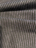 Dark Lilac/Black Stripe Suiting Weight, Soft Handle, Stripes run across the fabric.