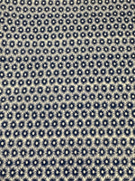 Navy Blue Star on White Cotton Lawn