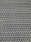 Navy Blue Star on White Cotton Lawn