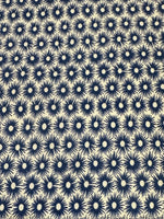 Navy Blue Star on White Cotton Lawn