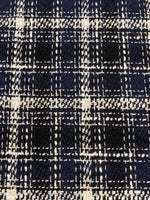 Navy/White Wool Mix Check