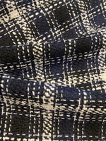 Navy/White Wool Mix Check