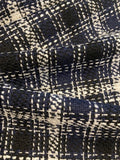 Navy/White Wool Mix Check