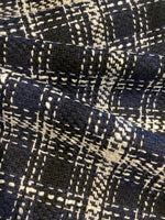 Navy/White Wool Mix Check
