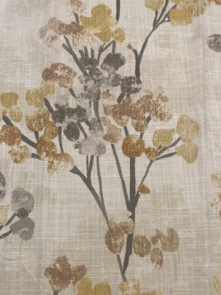 Faded Ochre Berry Bunches on Slubbed Cotton Furnishing