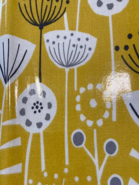 Bright Ochre Seed Print on PVC Coated Cotton